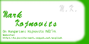 mark kojnovits business card